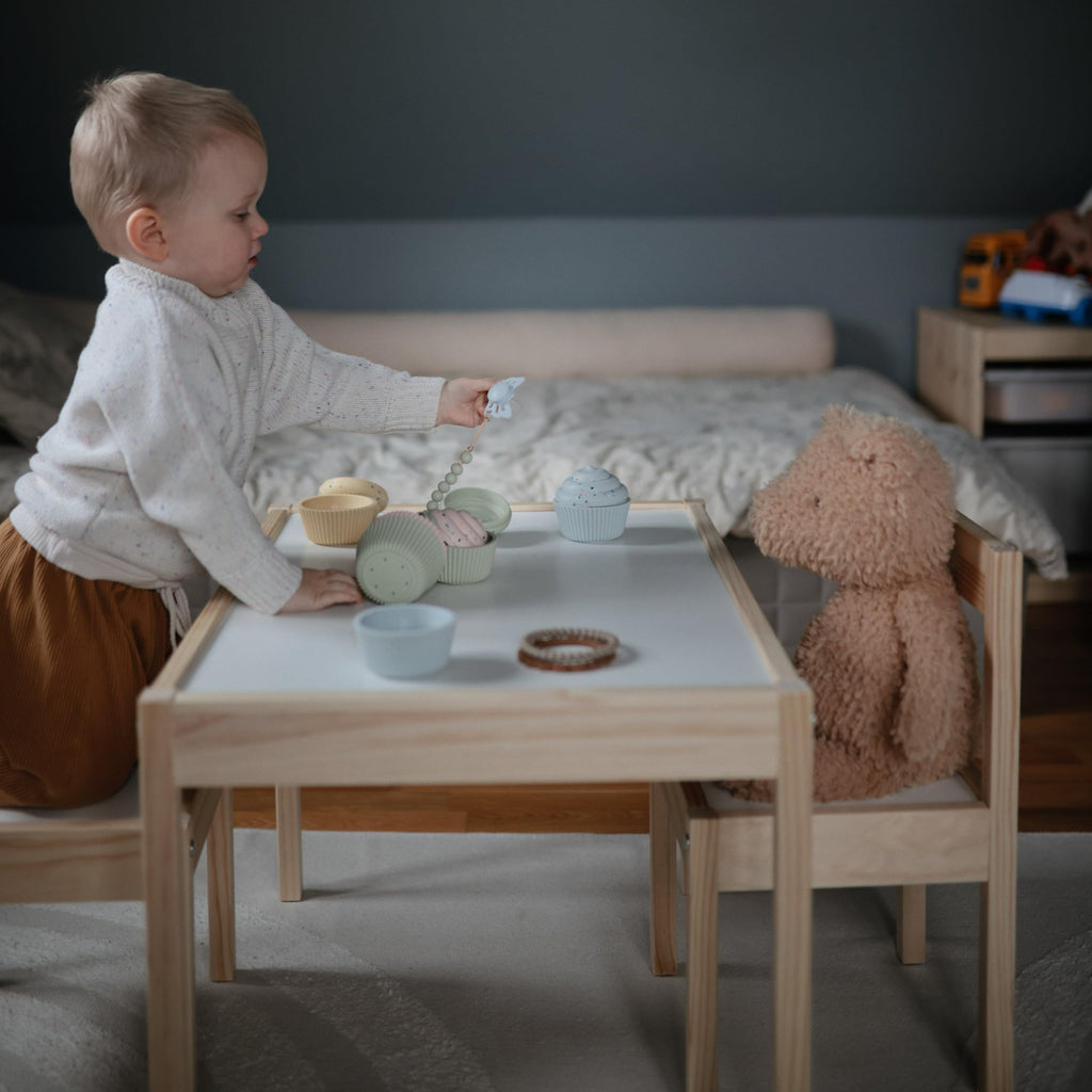 FRIGG Lucky Symmetrical SilkySoft Silicone Baby Pacifier | Made in Denmark | BPA-Free (Silky Satin/Cream, 6-18 Months)