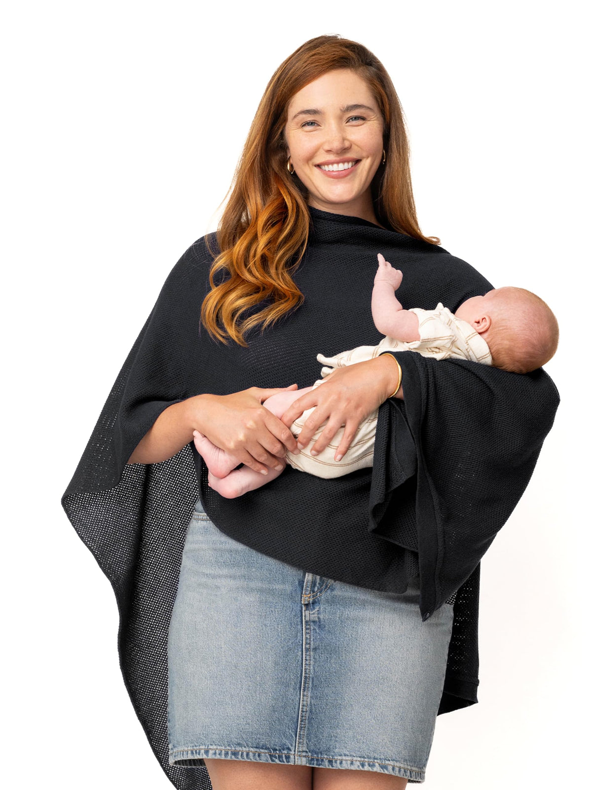 We are Amma | The Cocoon™ - Newborn Essentials Must Haves: Nursing Cover for Breast Feeding Essentials | Nursing Sweater Used as Breastfeeding Cover (Navy, One Size)