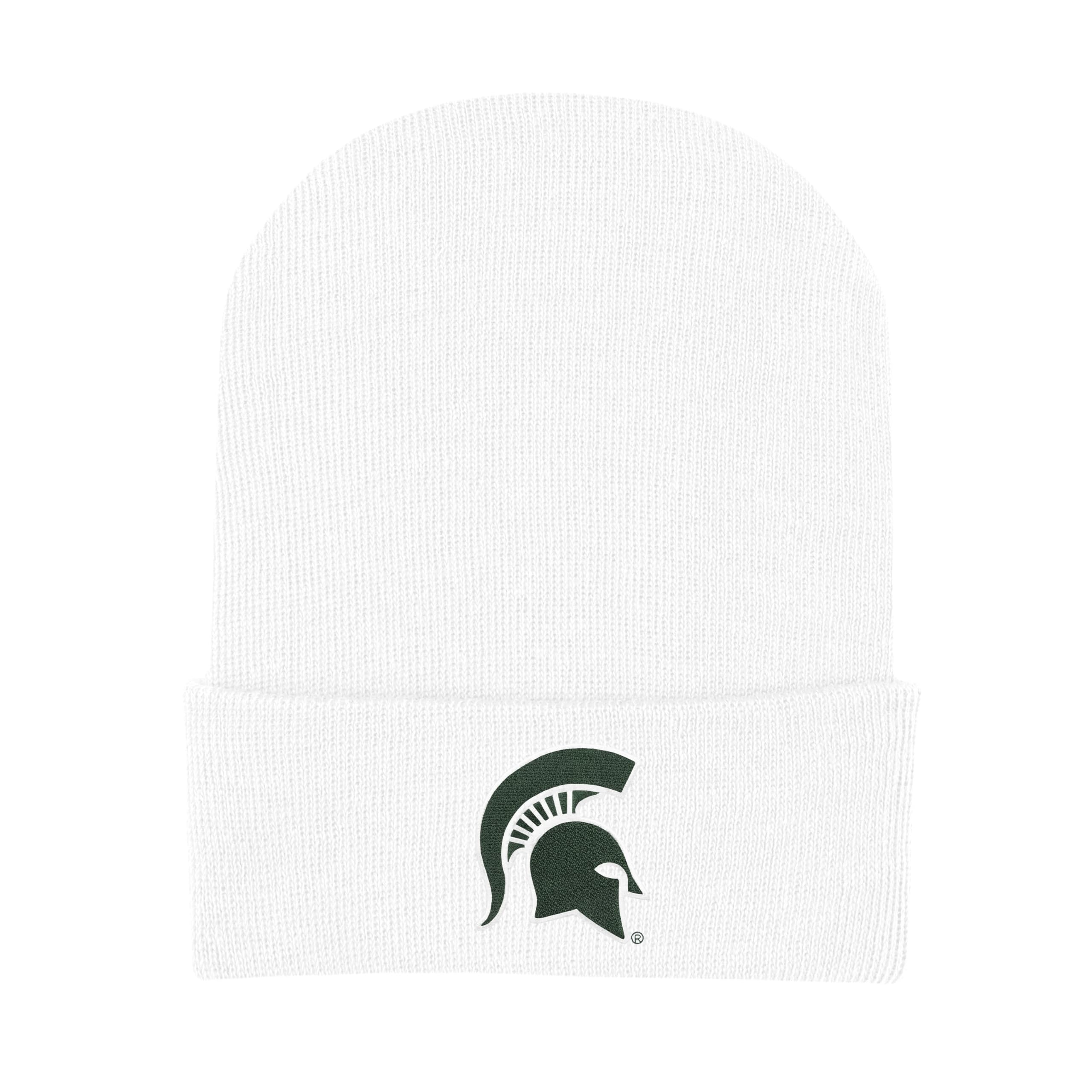 College Baby Infant Knit Cap Michigan State Spartans Logo - White - Newborn