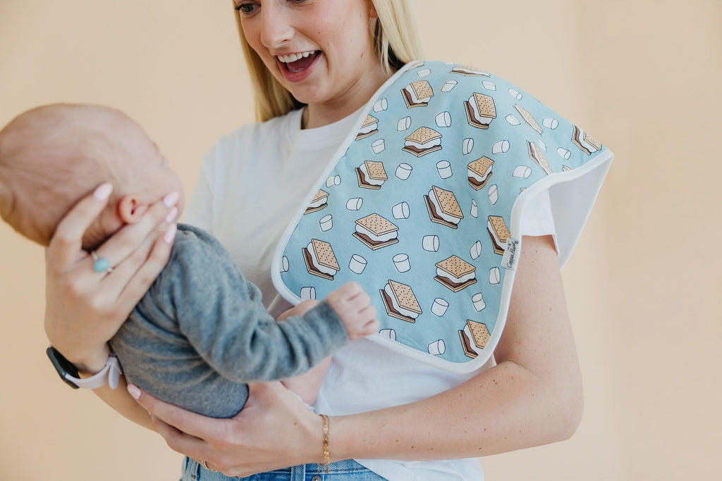 Copper Pearl Premium Baby Burp Cloths - 3-Pack Large Cotton Burp Cloths, Extra Soft Spit Up Rags with 3 Absorbent Layers, Perfect for Baby Boy Gifts (21" x 10" Size, Bridger Set)