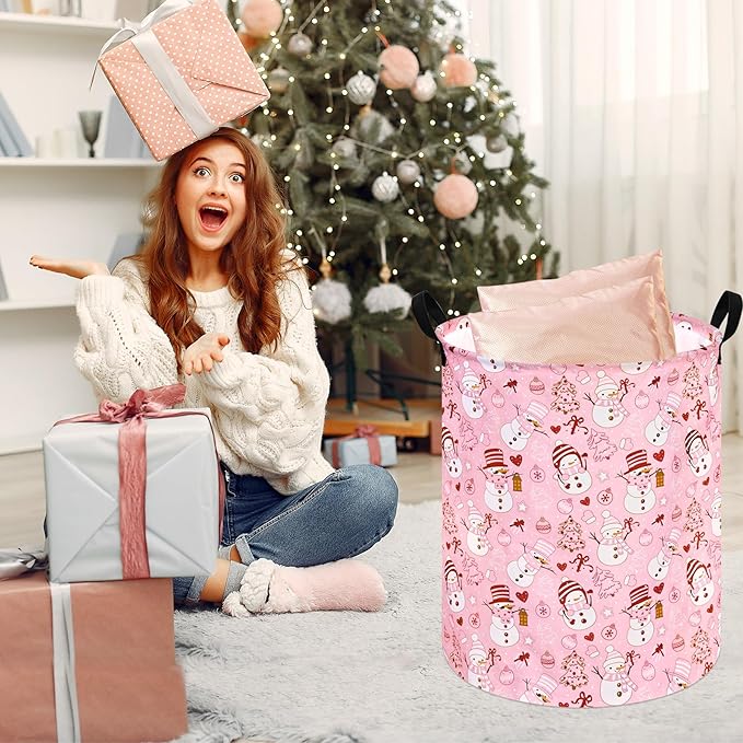 Round Laundry Hamper Storage Basket Laundry Organizer Storage Bins Clothes and Toys Box Nursery Hamper Gift Basket For Kids with Handles