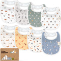 KeaBabies 8-Pack Organic Baby Bibs for Drooling and Teething (Pets & Paws)
