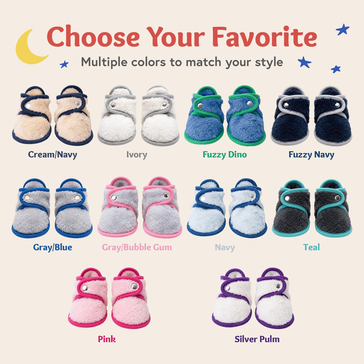 baby deedee Baby Booties Crib Shoe, Ivory, 12 Months Unisex Infant, (B1201)