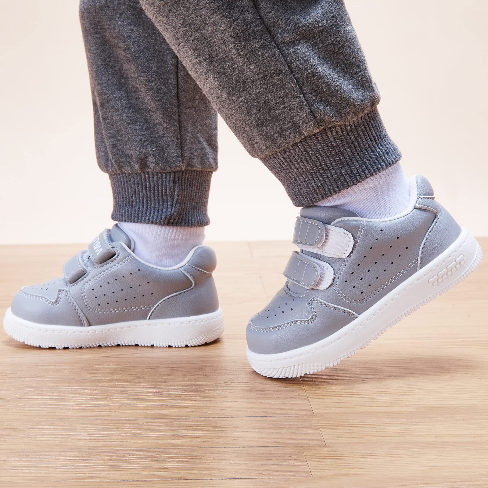 BMCiTYBM Baby Sneakers Infant Walking Shoes Unisex Grey Size 12-18 Months