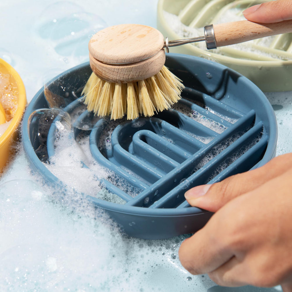 Should We Go? Slow Feeder Dog Bowls - Medium Size Silicone Slow Eating Dog Bowl for Puppies & Dogs with Suction Cup -Dishwasher-Safe, Lick Mat Design, Reduces Gulping,for All Breeds,7.5”x1.5”- Ocean