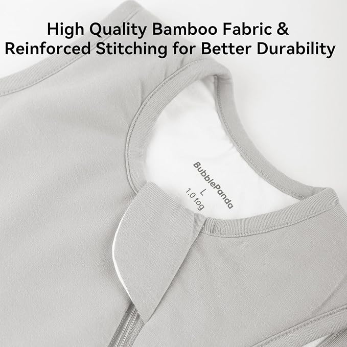 BubblePanda Rayon Made from Bamboo Sleep Sack 0-6 Months 0.5 Tog Soft Newborn Sleep Sack 3-6 Months for Infant Babies 2-Way Zipper Wearable Blanket Baby 0-3 Months