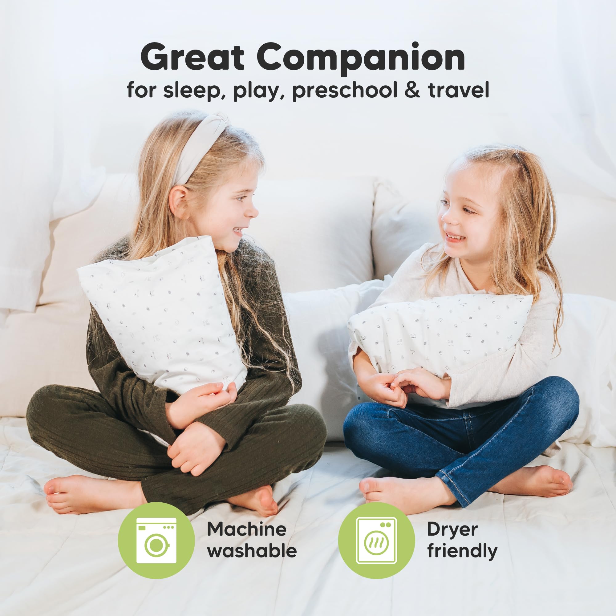 Mini Toddler Pillow with Pillowcase, 9x13 My Dreamy Pillow (Flora Vale)
