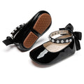 PHIRAMIN Baby Girls Black Mary Jane Flats - Infant 18-24 Months Walking Shoes Soft Rubber Sole Princess Wedding