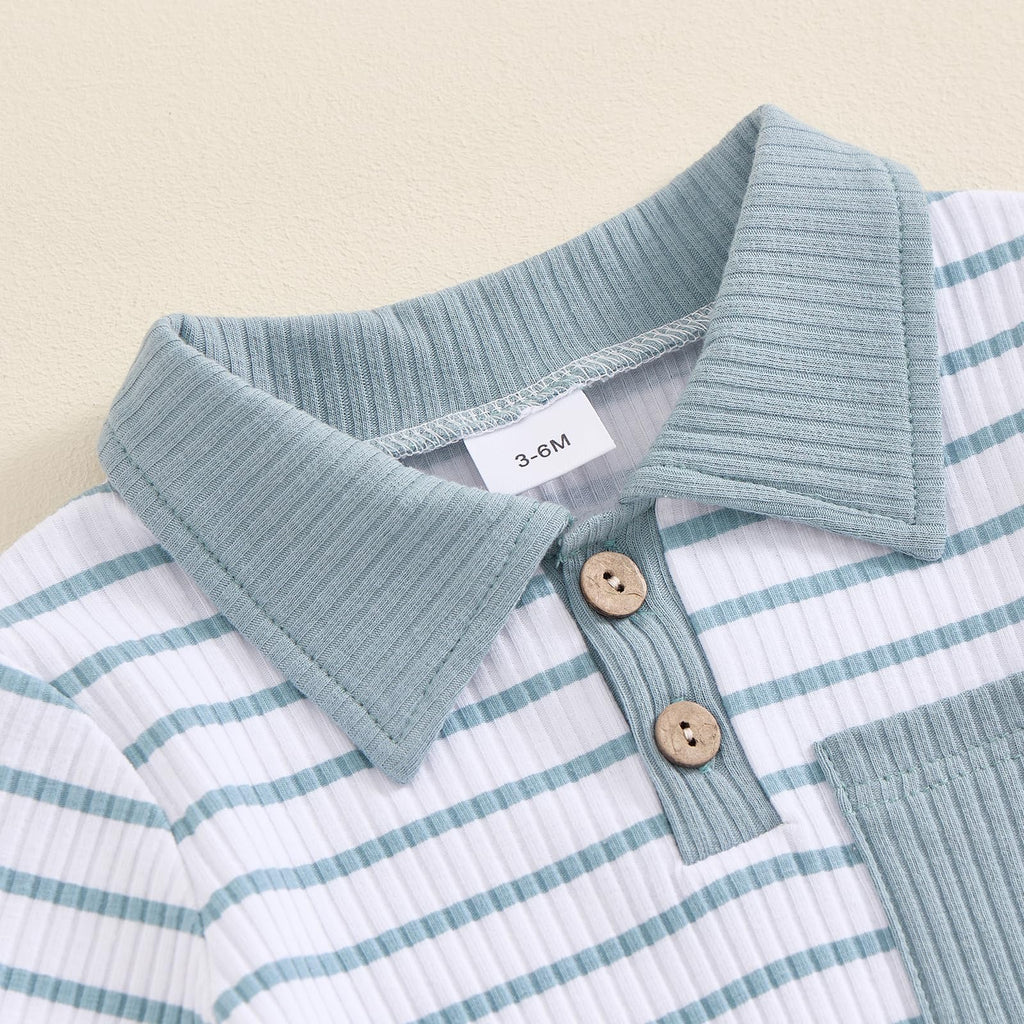 MA&BABY Newborn Baby Boy Clothes Ribbed Knit Long Sleeve Romper Pants Set