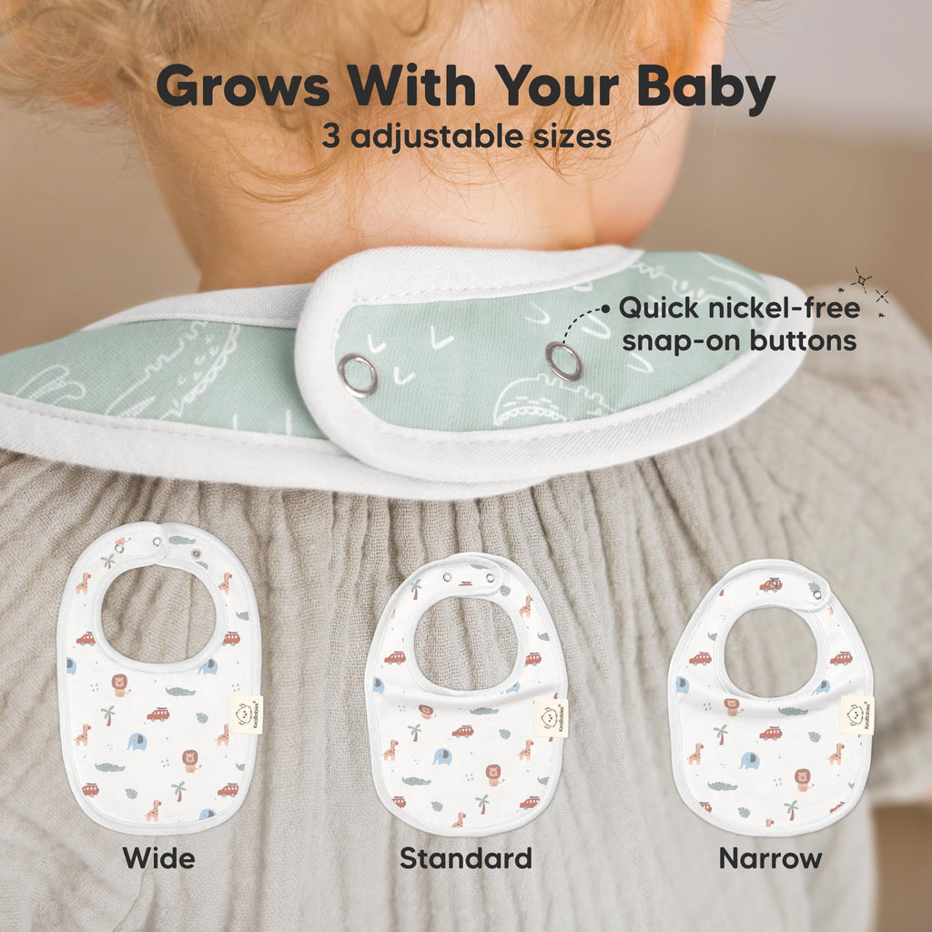 KeaBabies 8-Pack Organic Baby Bibs for Drooling and Teething (Wilderness)
