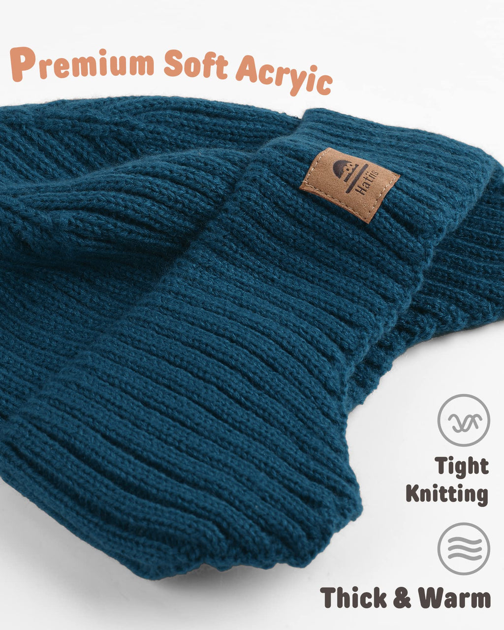 Baby Beanie Fleece Lined Toddler Winter Hat with Ear Flaps Little Girls Boys Warm Hats Cute Beanies for Kids Blue