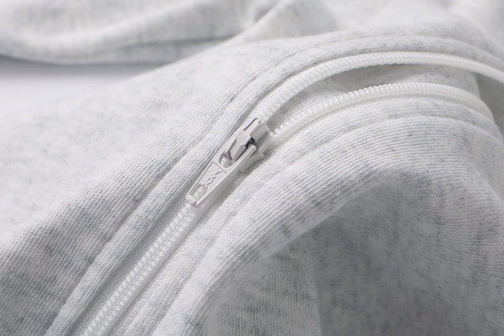 O2 BABY Baby Boys Girls Organic Cotton Zip Front Sleeper Pajamas, Footed Sleep 'n Play（0-3 Months, Dandelion & Grey Melange）
