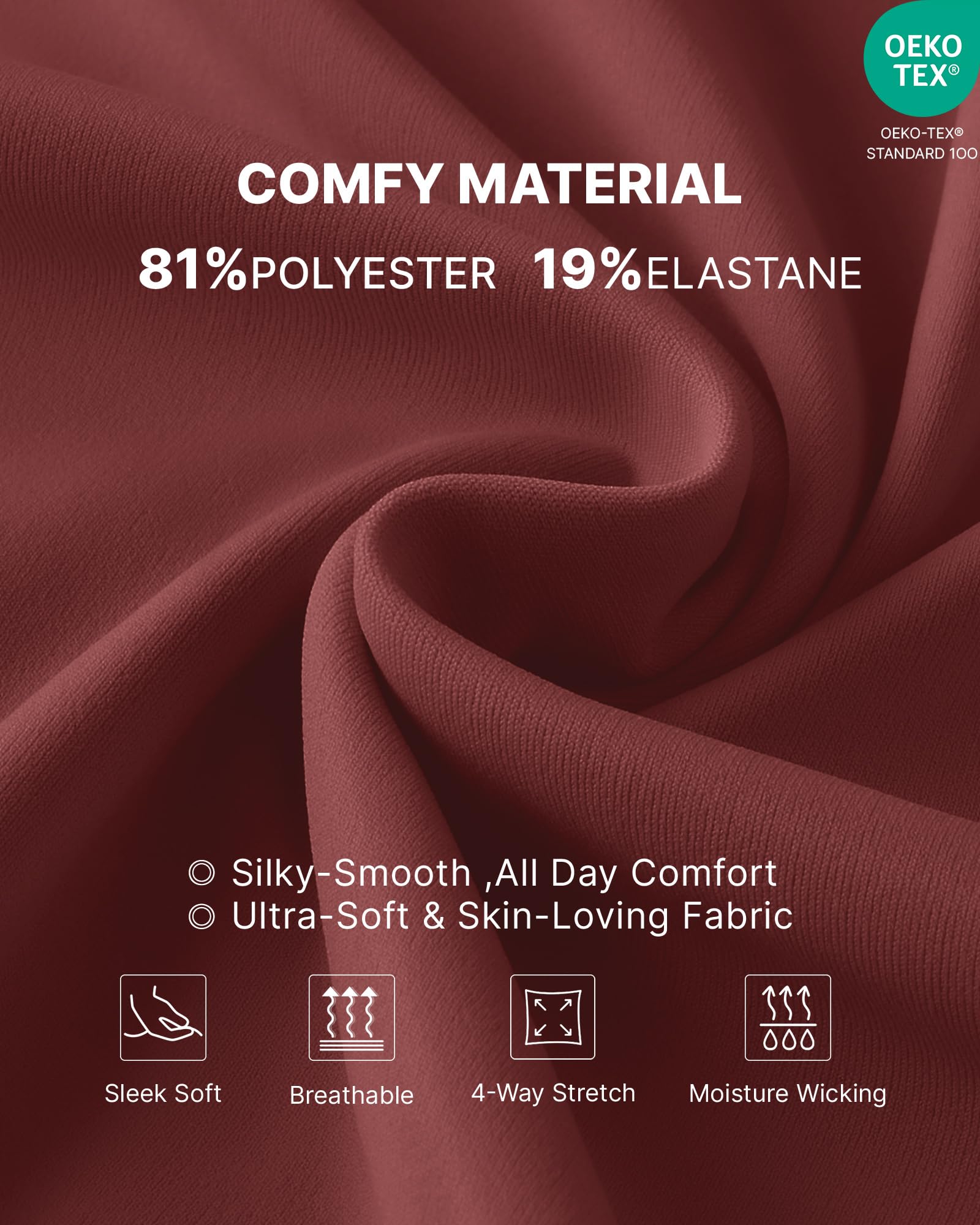 G4Free Maternity Pants Work Over the Belly with Pockets,Wine,XXL,Regular