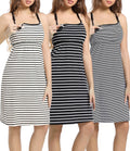 SUIEK 3-Pack Maternity Nursing Nightgown Breastfeeding Dress Pregnancy Sleepwear ((Small)