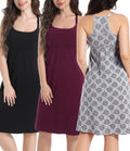 SUIEK 3-Pack Maternity Nursing Nightgown Breastfeeding Tank Tops Pregnancy Sleepwear (Medium)