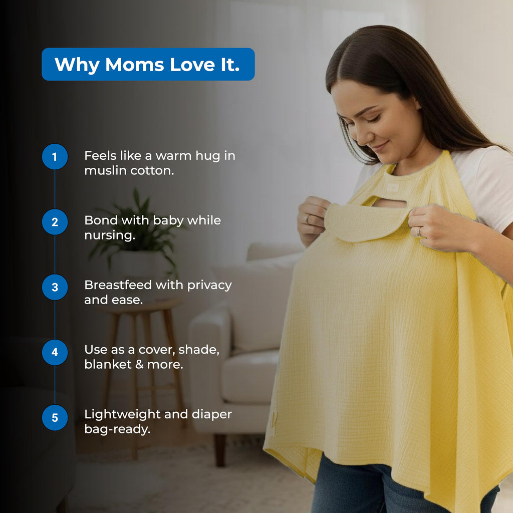 Lookee Looky Muslin Nursing Cover for Baby Breastfeeding – Peekaboo Window -100% Breathable Cotton Privacy Nursing Shawl - Multiuse Apron for Moms
