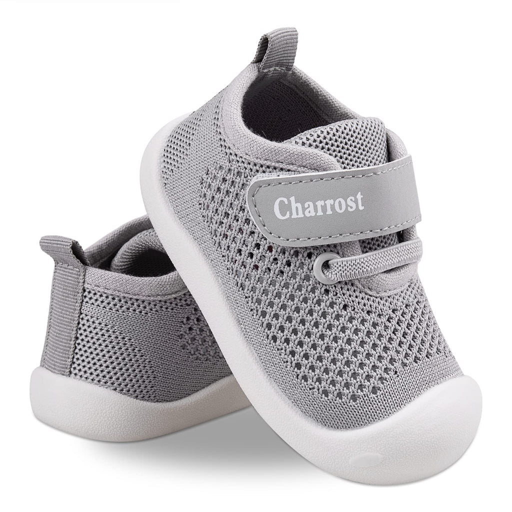 Charrost Baby Walking Shoes Toddler Girl Boy Breathable Mesh First Walker Sneakers Infant Soft Sole Slip on Wide Tennis Shoes Lightweight Non-Slip Outdoor