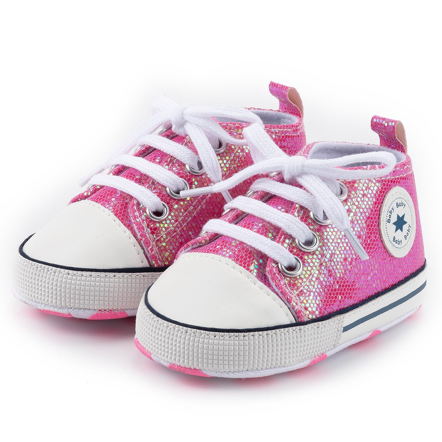 Meckior Infant Baby Boys Girls Canvas Sneaker Soft Sole First Walkers Trainers Lace Up Casual Toddler Shoes
