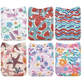 ALVABABY 6 Pack Cloth Diaper with 12 Inserts One Size Adjustable Washable Reusable Diaper Cover for Baby Girls and Boys