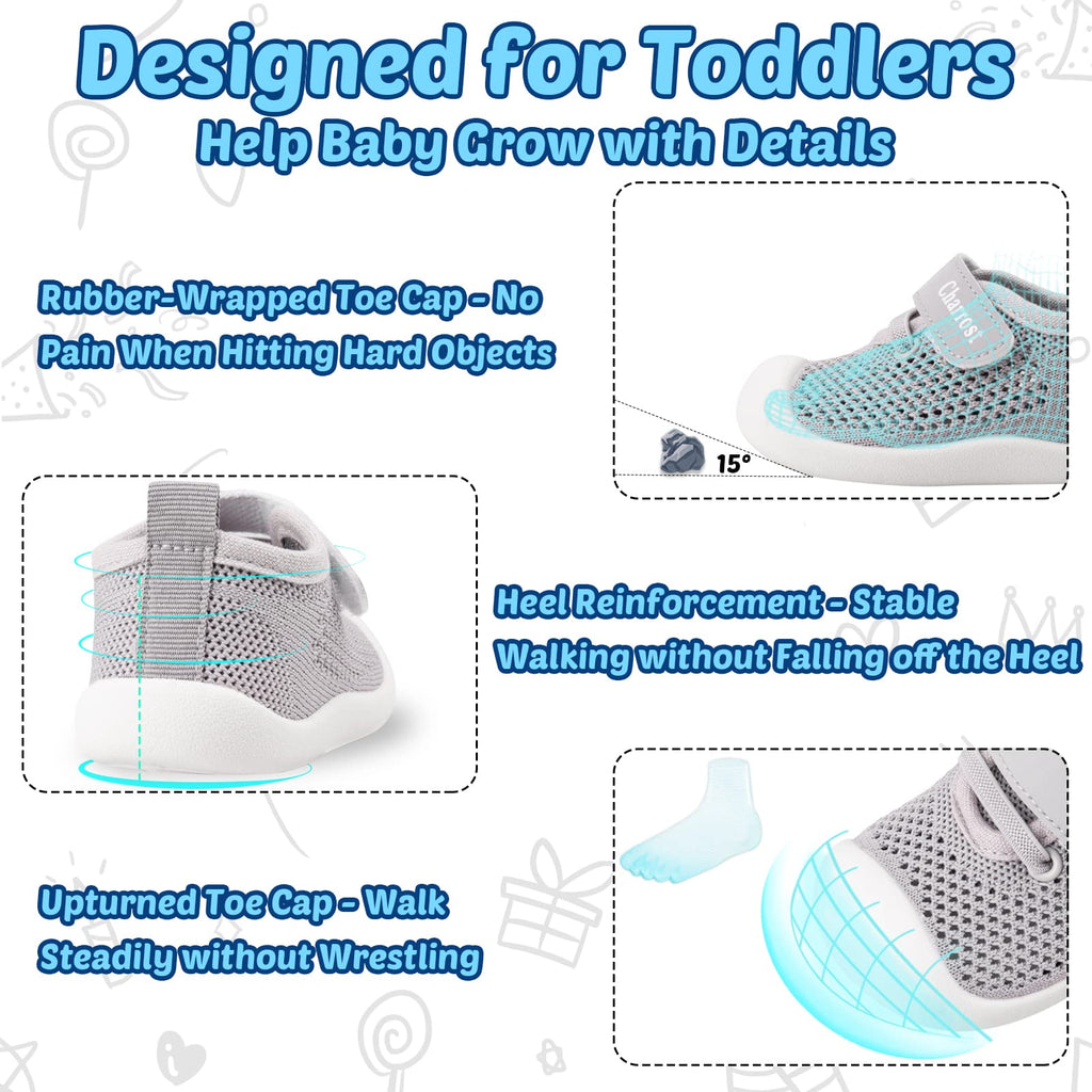 Baby Boy Girl First Walking Shoes Infant Size 3 Soft Sole Breathable Mesh Toddler Non Slip Flexible Sneakers Cute Casual 2 Tiny Feet Shoes12 Months (Pink,14-3)