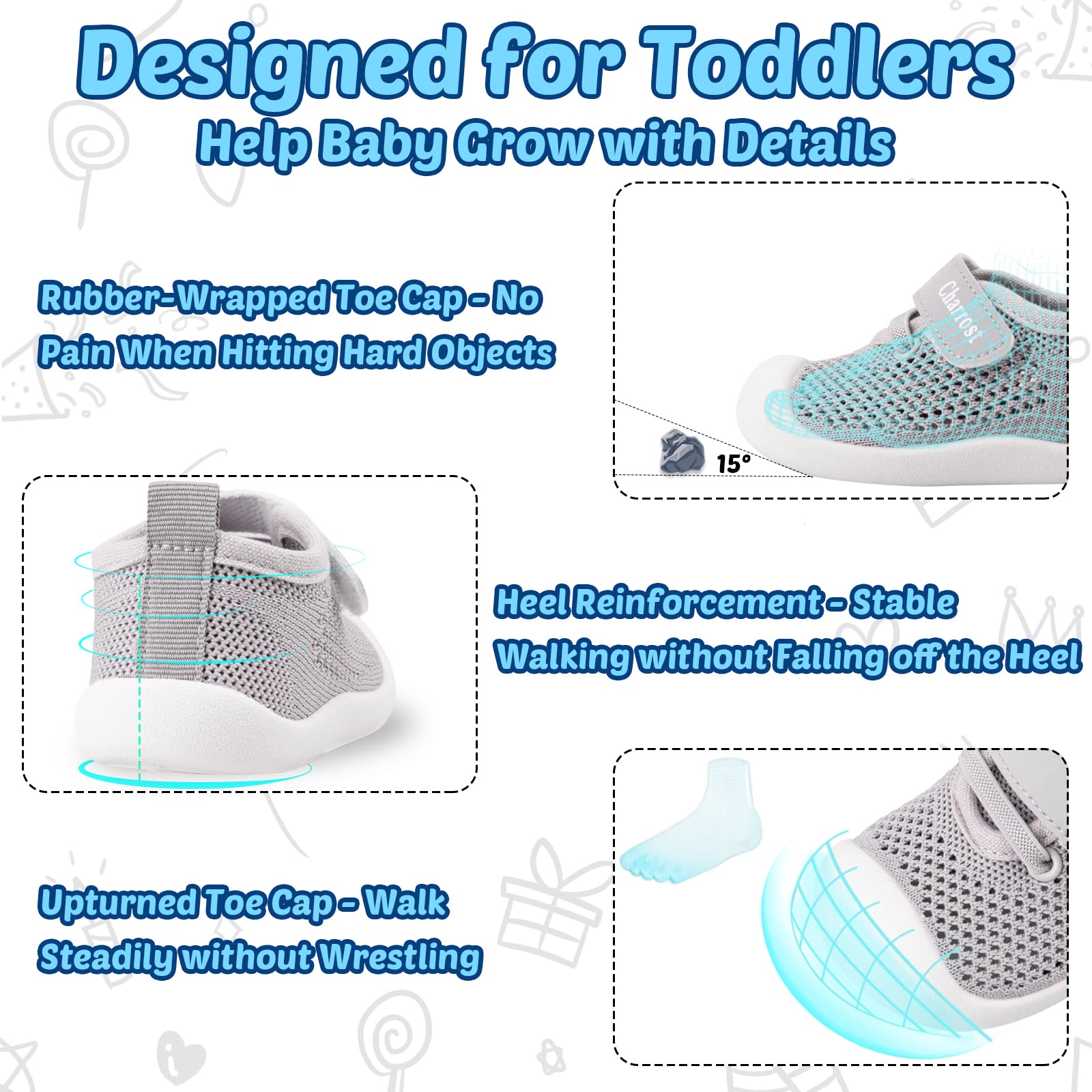 Baby Boy Girl First Walking Shoes Infant Size 3 Soft Sole Breathable Mesh Toddler Non Slip Flexible Sneakers Cute Casual 2 Tiny Feet Shoes12 Months (Pink,14-3)