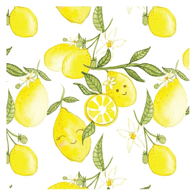 BapronBaby Fresh Lemon Bapron - No Neck Tie Safer Bib for Baby & Toddler - Soft Waterproof Stain Resistant - Machine Washable - Sz Preschool 3-5yrs