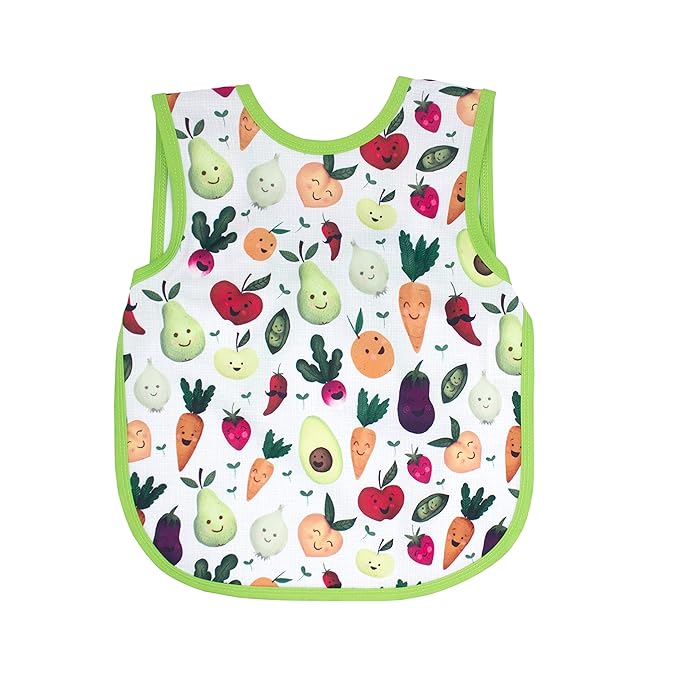 BapronBaby Market Fresh Bapron - No Neck Tie Safer Bib for Baby & Toddler - Soft Waterproof Stain Resistant - Machine Washable - Sz Preschool 3-5yrs