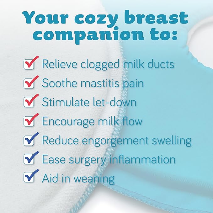Breast Ice Packs for Breastfeeding and Engorgement Relief - Hot and Cold Breast Therapy Packs - Soft, Dual-Sided & Reusable - 2 Pack
