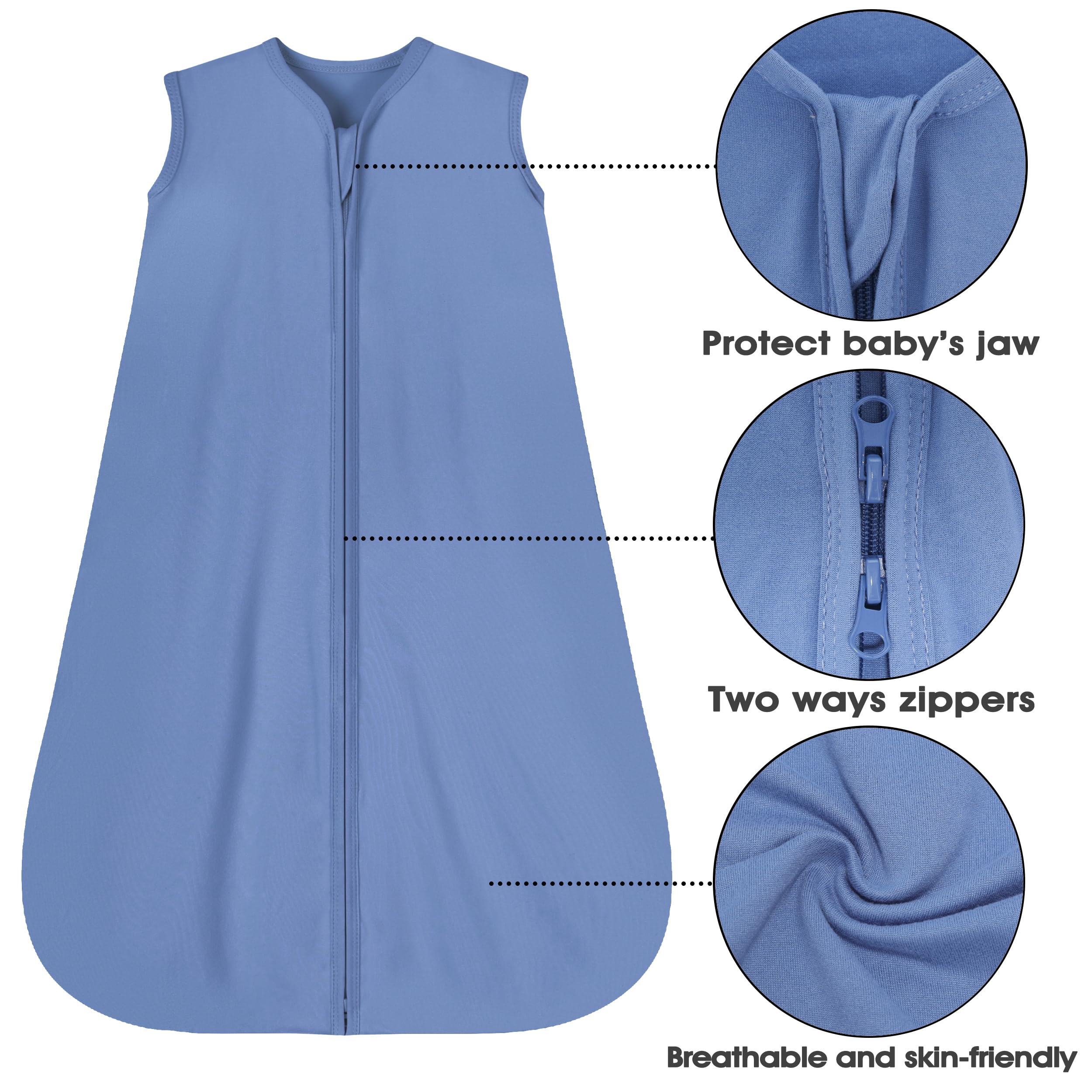 GUNTAIL Baby Sleep Sack 12-18 Months 3 Pack Baby Wearable Blanket 100% Rayon Cotton 2-Way Zipper Toddler Sleeping Sack.Comfy Soft Lightweight TOG 0.3 (Bohemia&Checkered&Blue,)