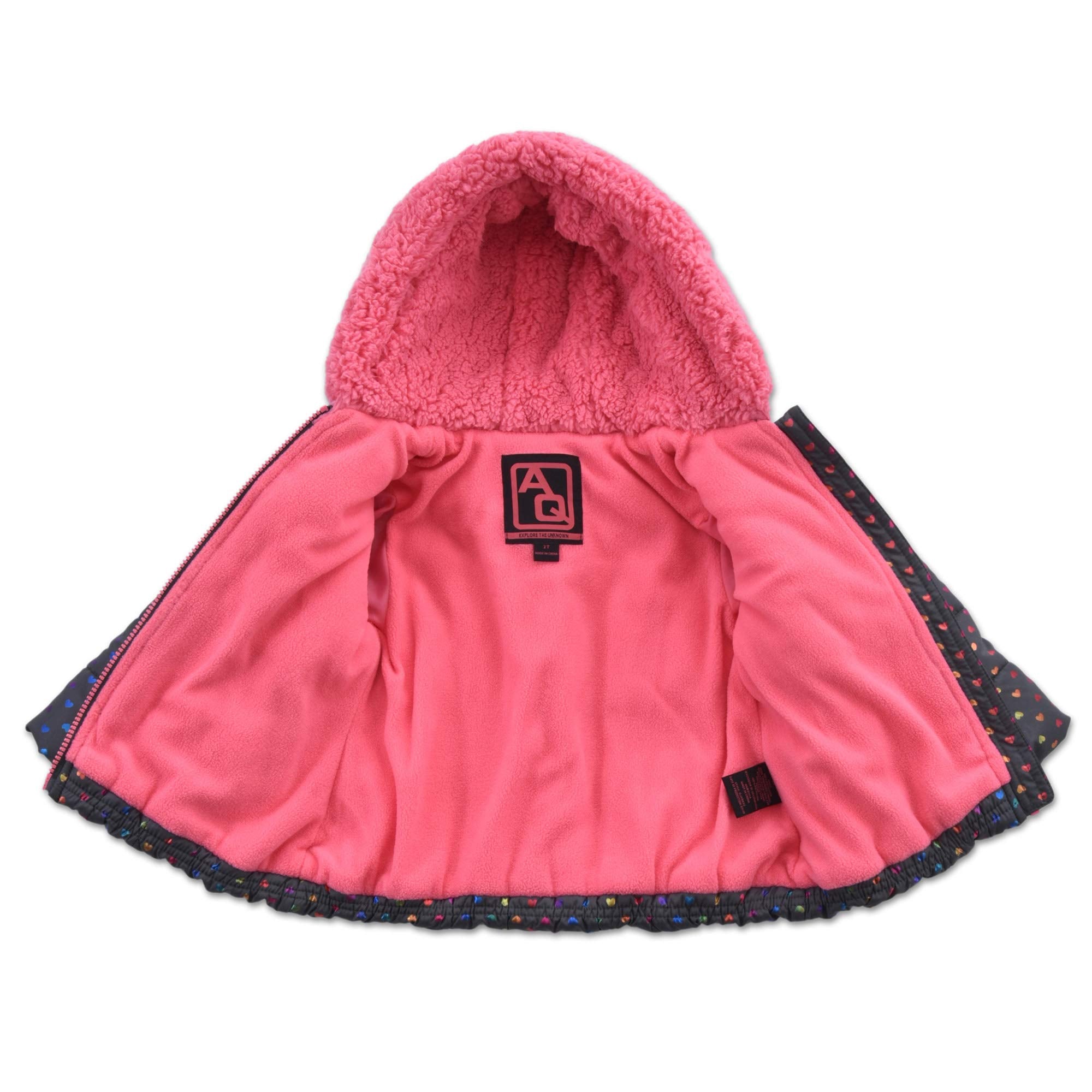Arctic Quest Girls' Bib Snow Pants and Ski Jacket Water-Resistant Snowsuit For Kids Winter Hooded Jacket, Grey & Black, 6X