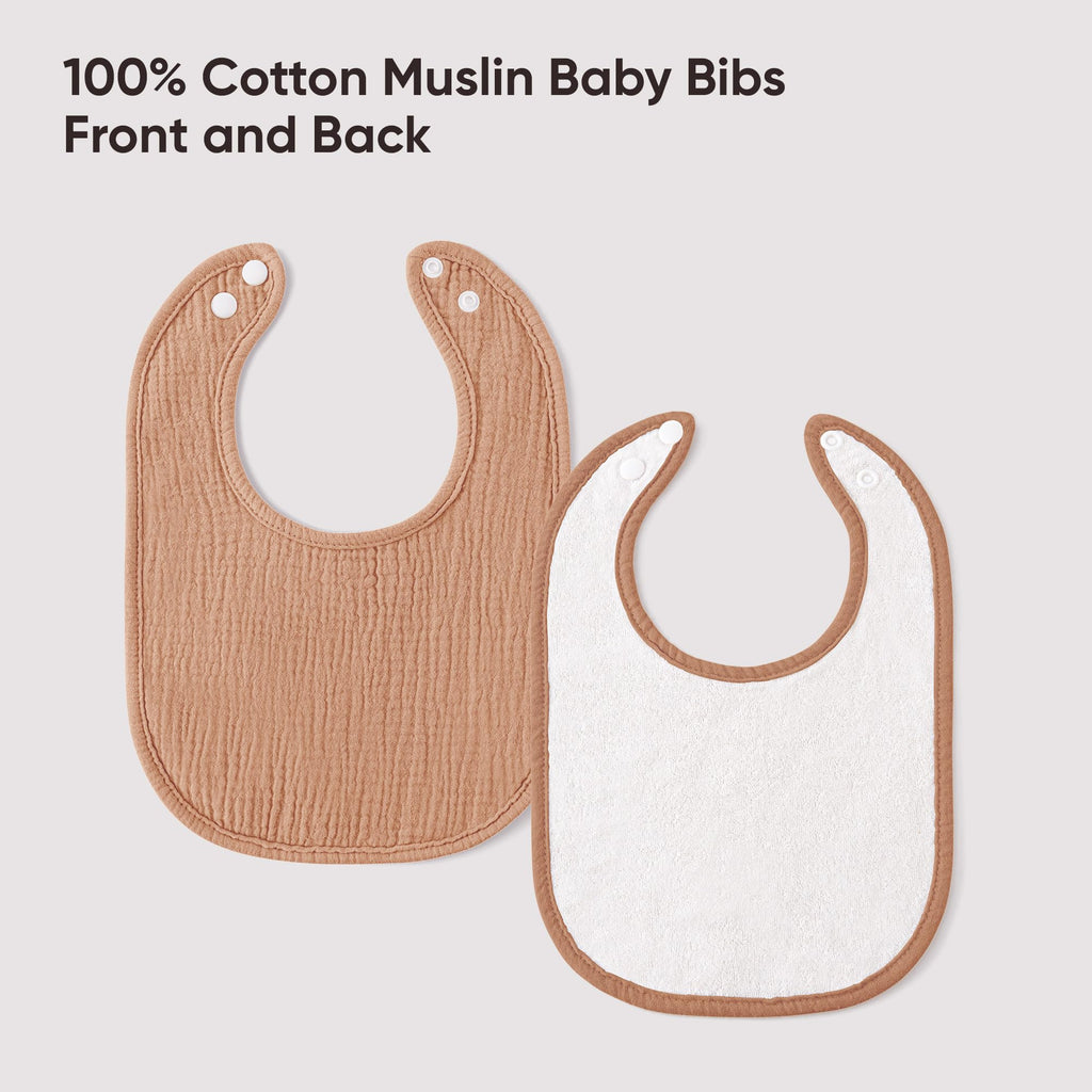 Bearmoss Baby Bibs for Drooling and Teething 100% Cotton Muslin Bibs