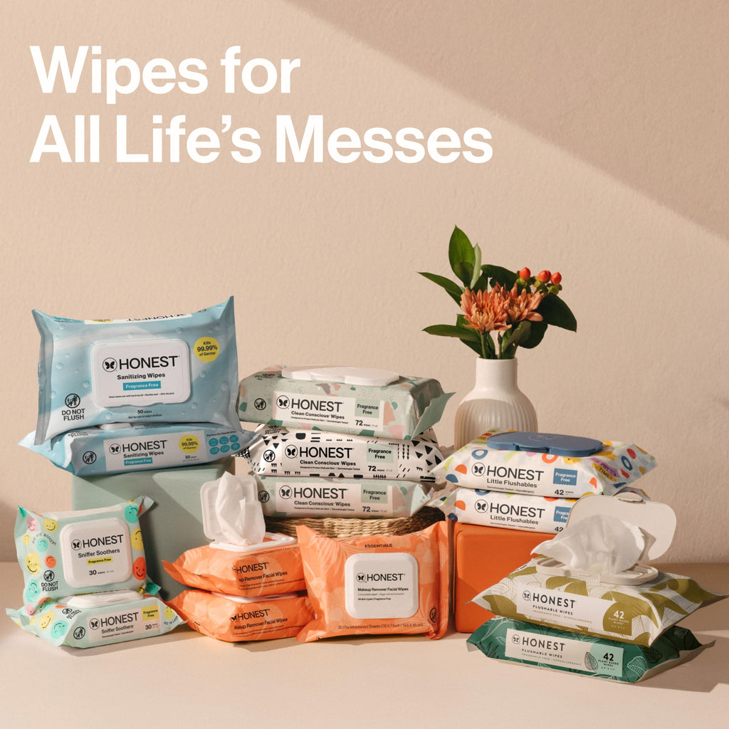 The Honest Company Hypoallergenic Multi-Use Baby Wipes for Sensitive Skin, Sunburst, 864 Count