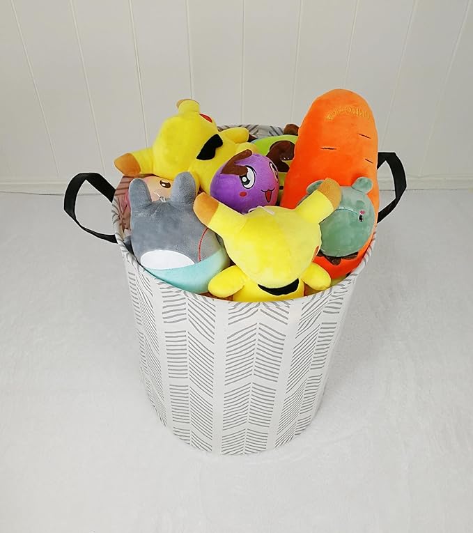 Round Laundry Hamper Storage Basket Laundry Organizer Hamper Storage Bins Clothes and Toys Box Nursery Hamper Gift Basket For Kids with Handles