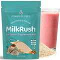 Milkrush Lactation Support for Breastfeeding-Oats Seeds & Almond Lactation Drink Mix - Enrich Milk for Breastfeeding with Superfood Omega 3, Iron & Calcium - Kosher Certified - 12oz Bag