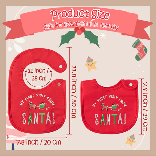 2ooya Christmas Cotton Baby Bibs - 3Pcs Snowman Penguin Toddler Feeding Bibs with Resin Buttons Infant First Christmas Baby Food Bib Xmas Drooling Eating Teething Keepsake Gift for Newborn 6-12 Months