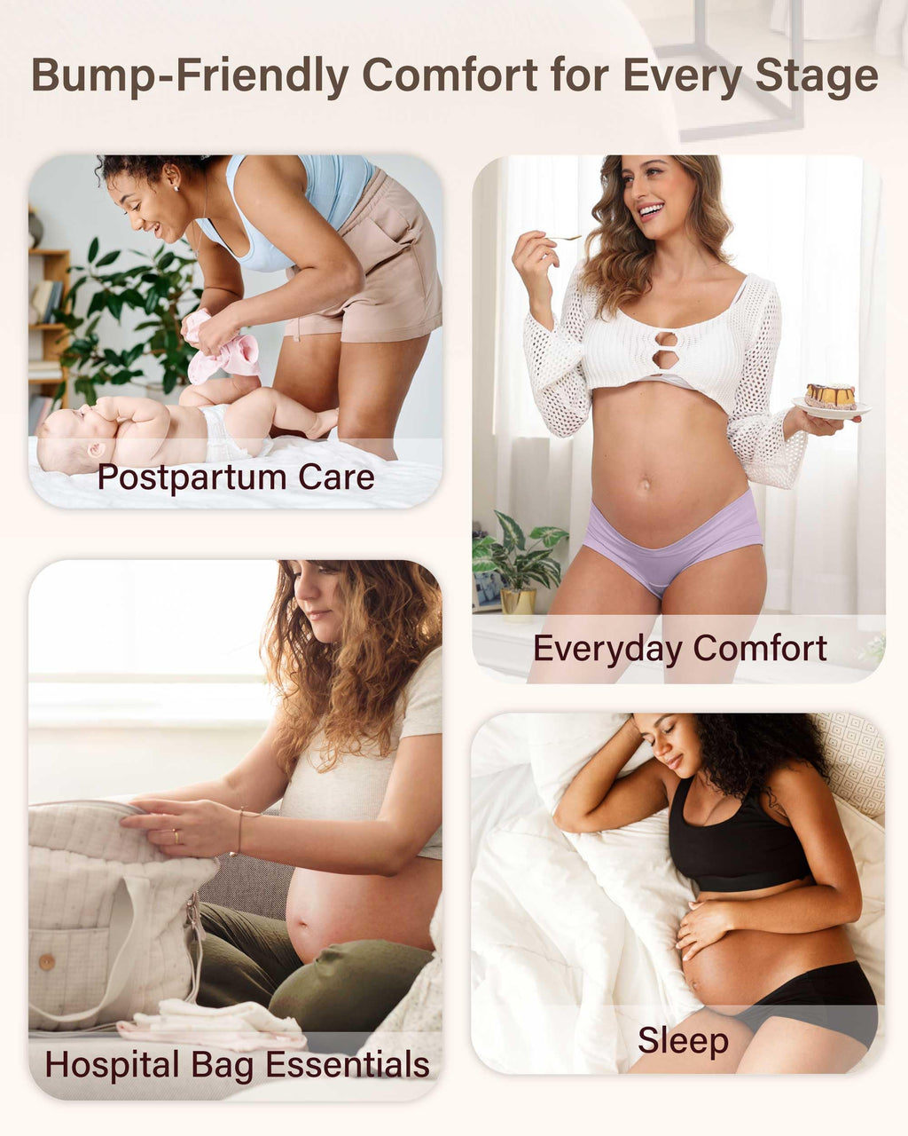 Intimate Portal Cotton Maternity Underwear Pregnancy Boyshort Panties, XXL