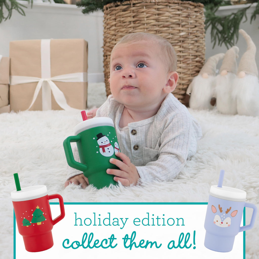Infantino My 1st Tumbler 9 Oz Silicone Sippy Cup, Green Snow
