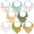 8pk Organic Baby Bandana Bibs for Drooling and Teething (Mesozoic)