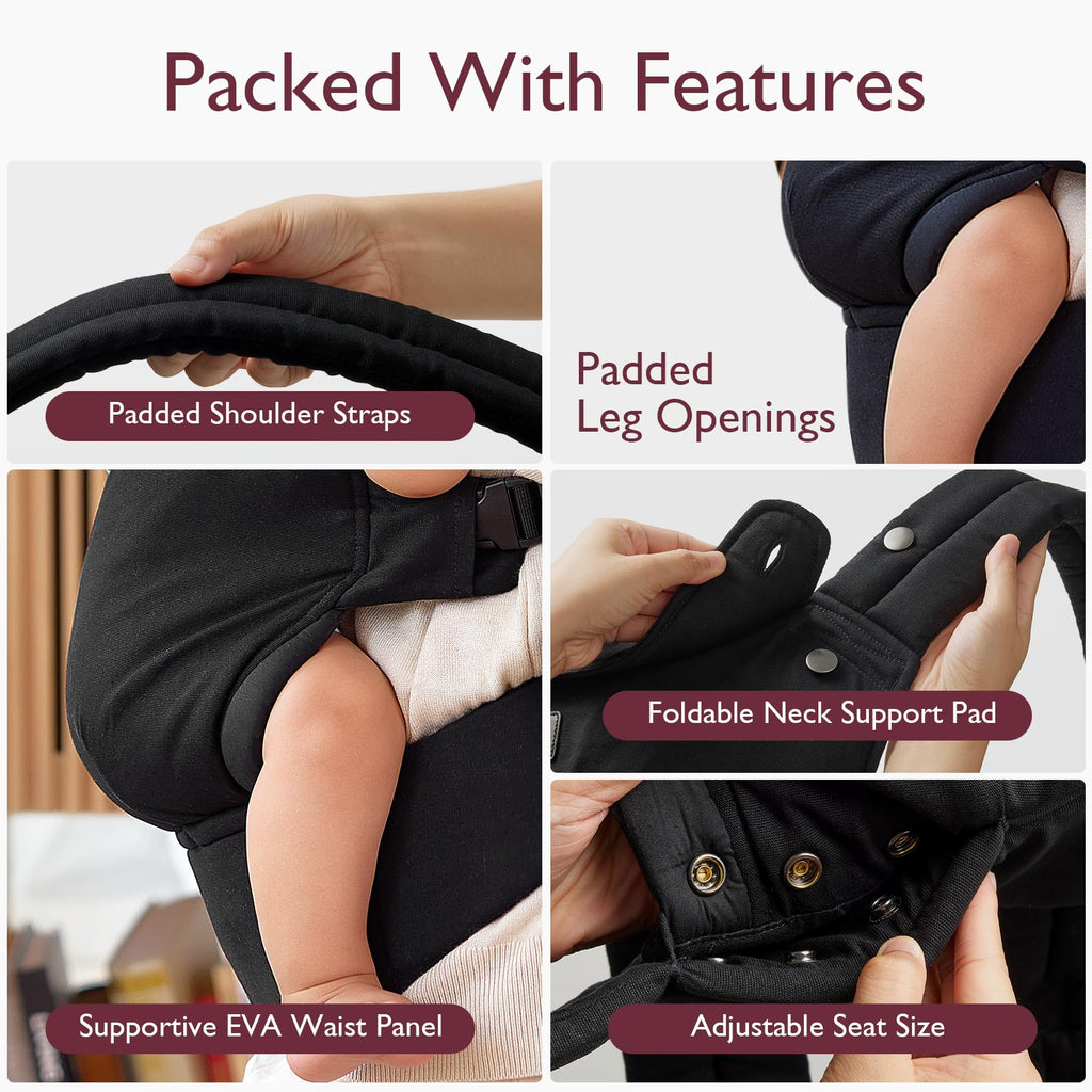 Momcozy PureHug Baby Carrier - Ergonomic, Cozy and Lightweight for 7-45 lbs