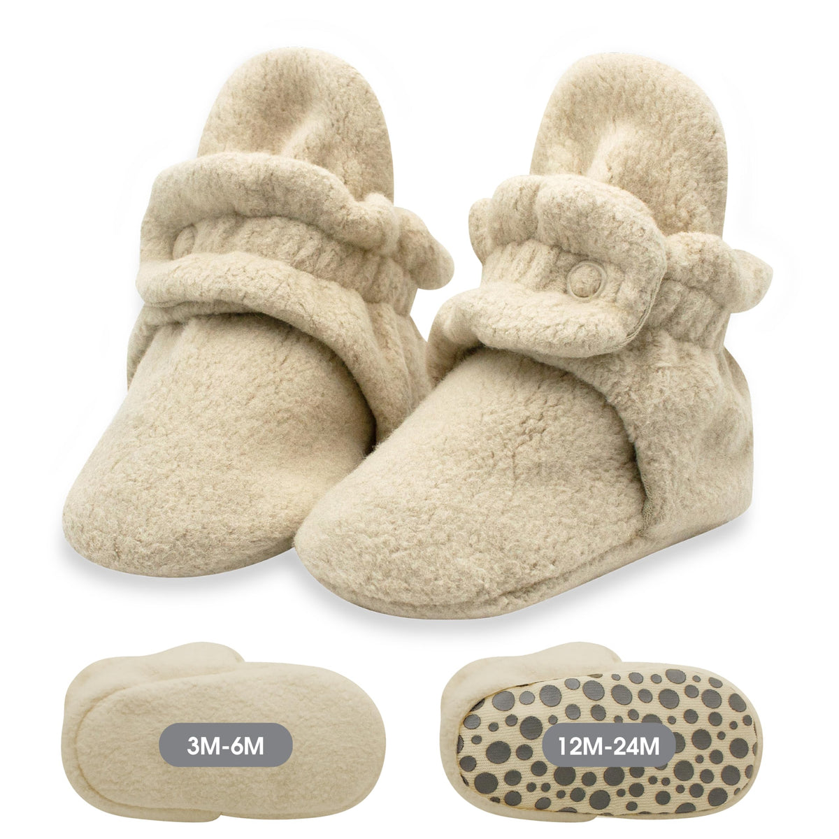 Zutano Unisex Fleece Baby Booties with Organic Cotton Lining, Newborn Essentials, True Navy, 3 Months