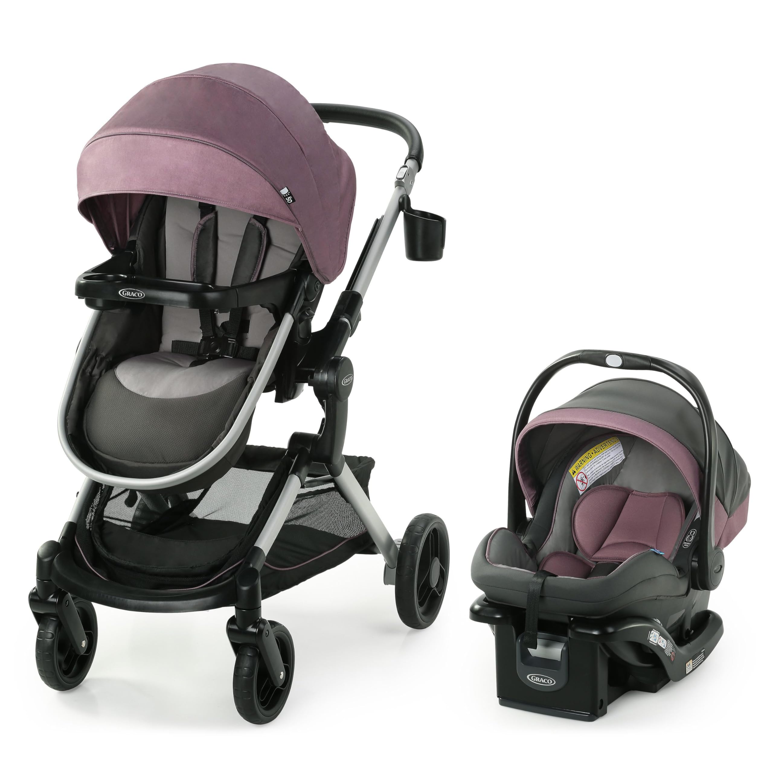 Graco Modes Nest Travel System, Car Seat and Stroller Combo, Includes: SnugRide DLX Infant Car Seat, and Reversible Baby Stroller, Norah