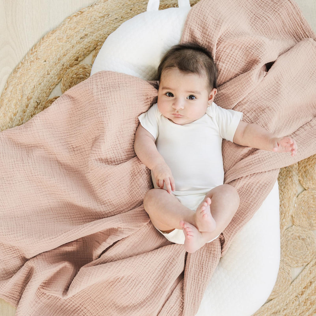 Konssy 2 Pack Muslin Swaddle Blankets, 100% Cotton Receiving Blankets