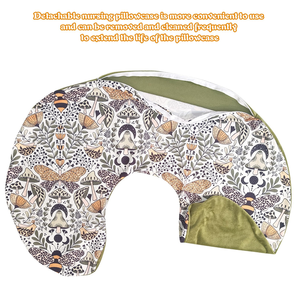 Winmany Baby Nursing Pillow Cover Newborn Removable Breastfeeding Pillowcover Cute Pattern Girls Boys Nursing Pillowcase for Breast and Bottole Feeding