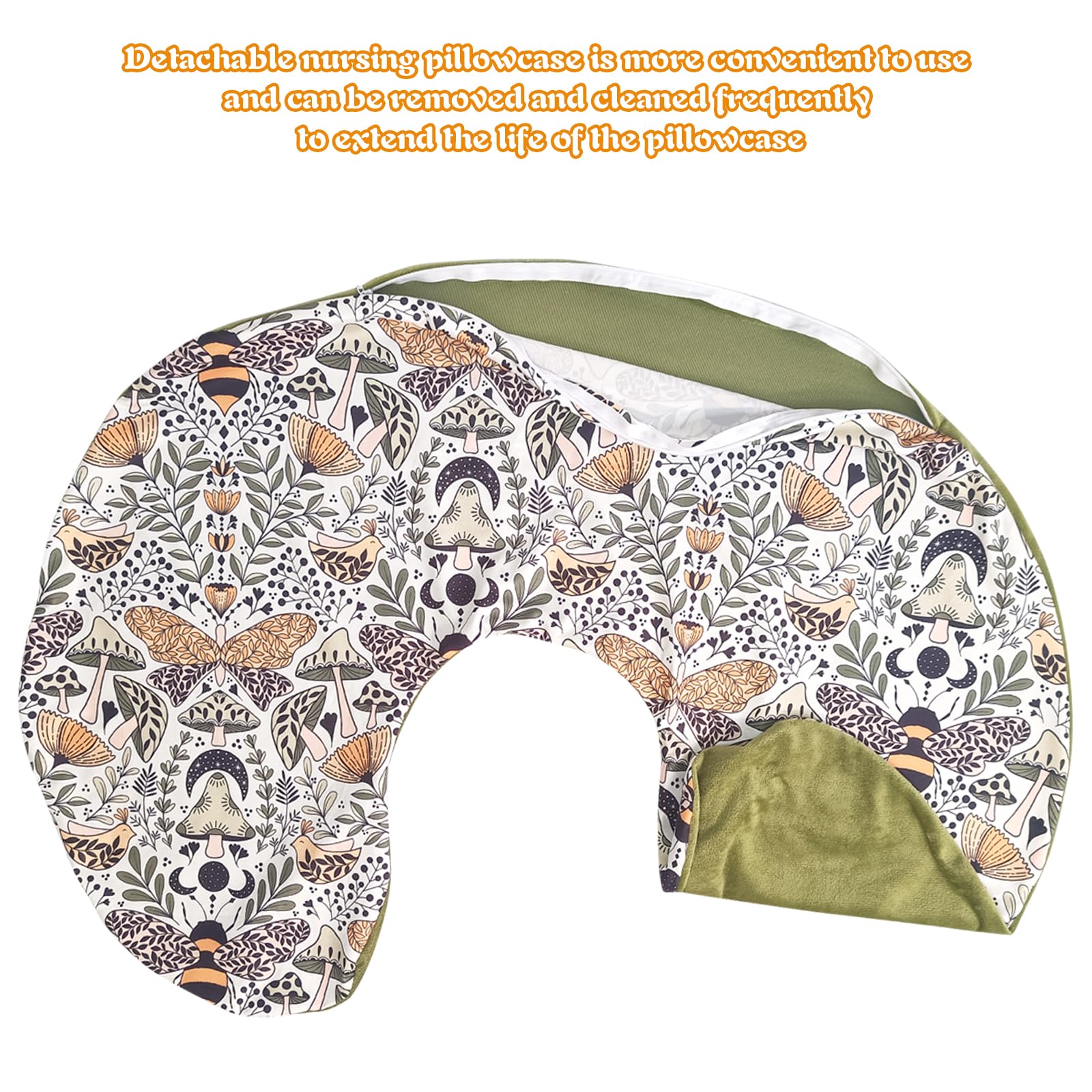 Winmany Baby Nursing Pillow Cover Newborn Removable Breastfeeding Pillowcover Cute Pattern Girls Boys Nursing Pillowcase for Breast and Bottole Feeding