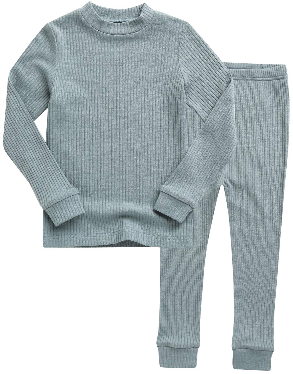 VAENAIT BABY Infant Toddler Kids Girls Long Sleeve Modal Sleepwear Pajamas 2pcs Set Rib Knit Mint M