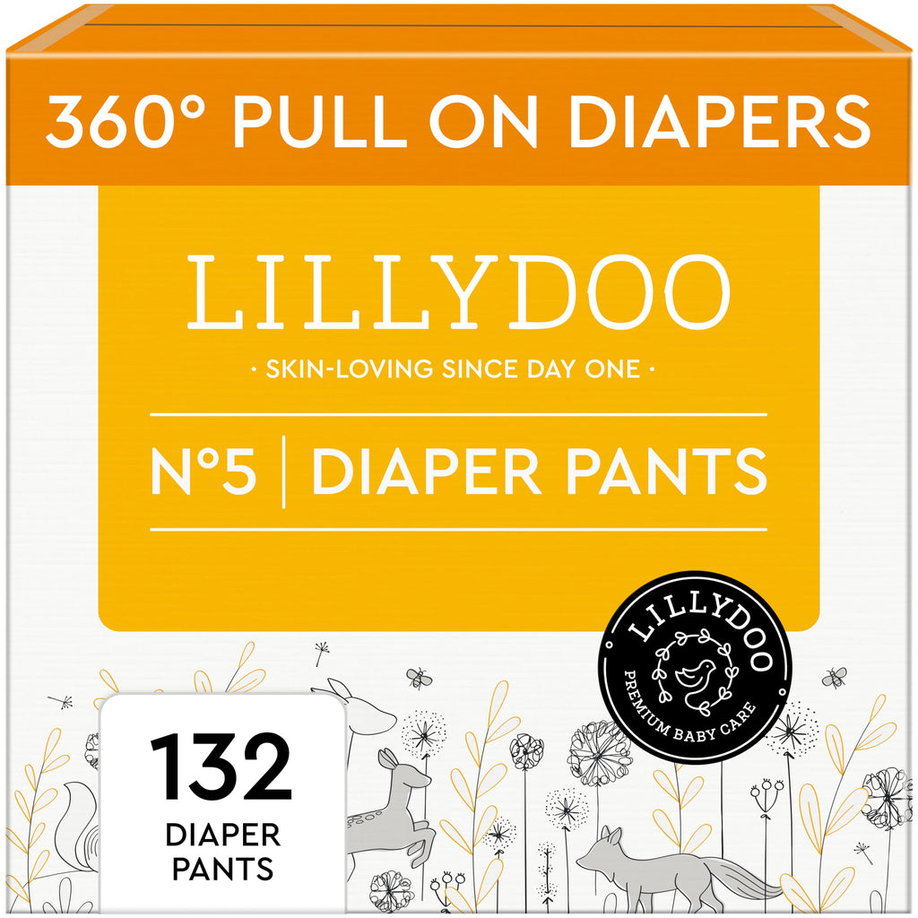 LILLYDOO Toddler Pull-On Diaper Pants, Size 5 (24+ lbs), 132 Count, TCF