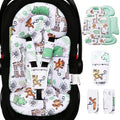 BOMOLOUR Infant Car Seat Insert for Baby Head Body Support, Blue Giraffe