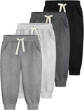 4 Pack Toddler Boys Sweatpants Cotton Baby Kids Joggers Toddler Boys Girls Sweatpants with Pocket Drawstring
