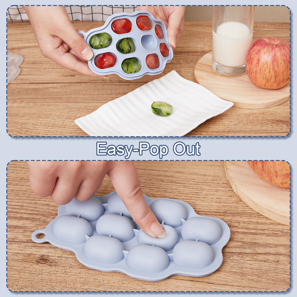 KingKam Breastmilk Popsicle Molds & Baby Fruit Feeder Teether (2 Set)