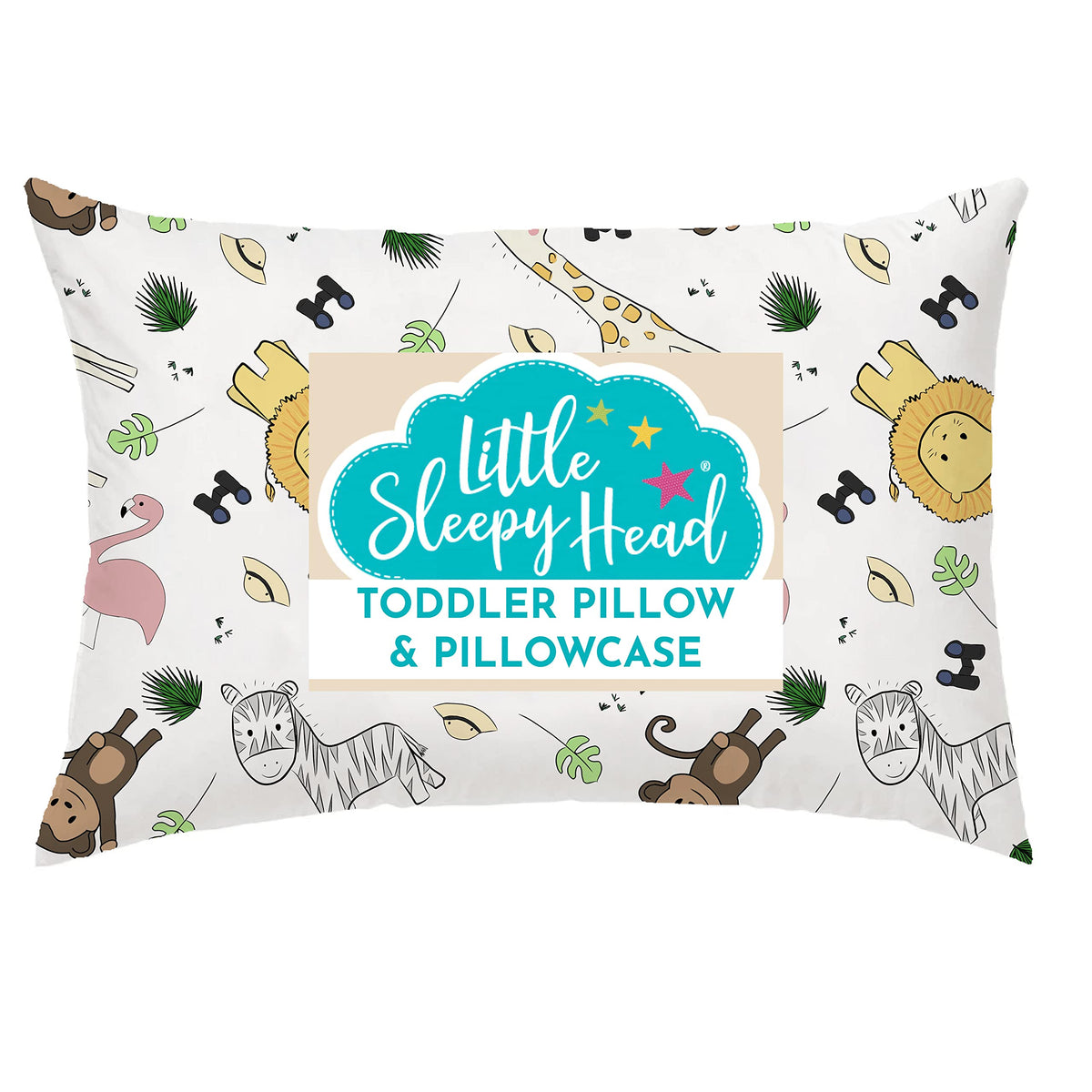 Toddler Bed Pillow with Cotton Pillow Case – 13x18 Kids Pillows for Sleeping, School, Travel & Daycare – Hypoallergenic Toddler Pillow 2 Year Old to 5 with Envelope Pillowcase (Checkers Black)